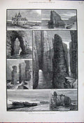 Old Antique Print 1881 Scotland John O' Groats Hotel Duncansbay Buchollie 19th