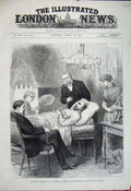 Old Antique Print 1881 President Garfield Bed White House Washington Art 19th