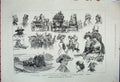 Original Old Antique Print 1881 Sandown Park Horse Races Sport Carriage 19th