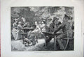 Original Old Antique Print 1881 English Garden Munich Families Dog Picnic Trees