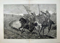 Original Old Antique Print 1881 War Knights Armour Horses Battle Woodville