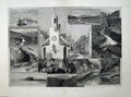 Antique Old Print 1881 Isle Man Snaefell Mountain Cave Poolvash River Art 19th