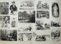 Old Antique Print 1881 Country Scene Royal Academy Exhibition Horse Lake 19th