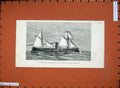 Original Old Antique Print 1881 Almirante Brown Double-Screw Ram Ship Argentine