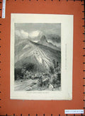 Old Antique Print 1881 View Pilot Knob Northern California America Hills 19th