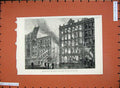 Original Old Antique Print 1881 Fire Corner Bread Street Cheapside Building Art