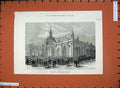 Original Old Antique Print 1881 New Market Hall Southport Buildings Fine Art