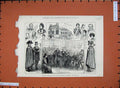 Original Old Antique Print 1881 People Opening New Townhall Hastings Buildings