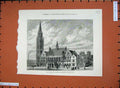 Original Old Antique Print 1881 View Townhall Rochdalf Lancashire Architecture