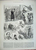 Old Antique Print 1882 Northampton Election Guildhall Corbett Voting Men 19th