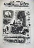 Original Old Antique Print 1882 Mayors Childrens Ball Manchester Townhall Party