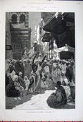 Old Antique Print 1882 Montbard Art Santon Preaching Sitteh Zeineb Cairo 19th