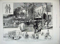 Old Antique Print 1882 Egypt Cairo Horse Carriage Police Horse Arabi Men 19th