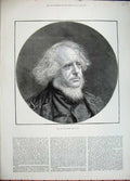Original Old Antique Print 1882 Portrait Sir Henry Cole Man 19th