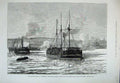 Old Antique Print 1882 Portsmouth Gun Boats Medina Ship Medway Ant Speedy 19th