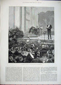 Old Antique Print 1882 Prince Wales Minnesingers Club Portsmouth Fine Art 19th