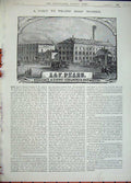 Old Antique Print 1882 Pears Soap Works Perfumers Buildings Horse Coach 19th