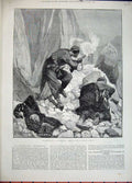Original Old Antique Print 1882 Woodville Skirmish Austrian Outpost Herzegovina