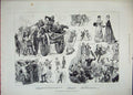 Original Old Antique Print 1882 Carnival Dusseldorf Germany Procession Costumes