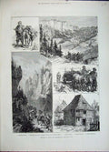 Old Antique Print 1882 Bosnia Herzegovina Horse Romanya Planina Farm Art 19th