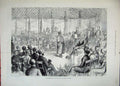 Old Antique Print 1882 Installation Maharajha Burdwan Bengal People Men 19th