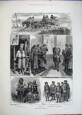 Old Antique Print Russia 1882 Shoemaker Horse Cart Country Woman Fine Art 19th