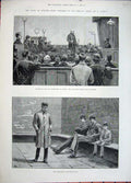 Old Antique Print Ireland 1882 Weapons Prisoners Dublin Court Police Cell 19th