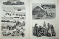 Antique Old Print 1882 Kirghis Bridal Party Siberia Windmill Railway Snow 19th