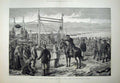 Antique Old Print 1882 Russian Convicts Military Horse River Yenisei Army 19th