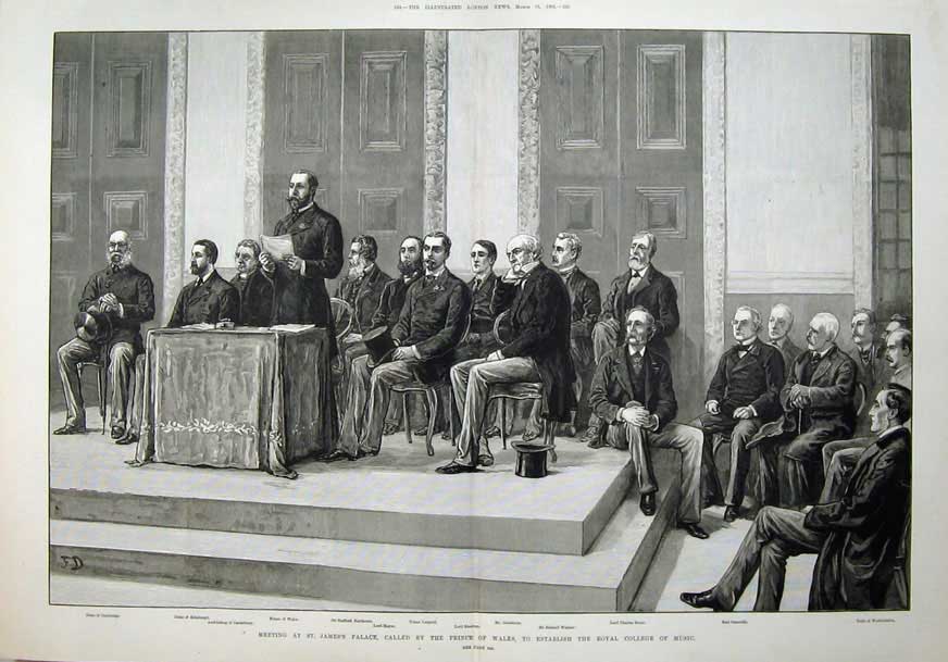 Original Old Antique Print James Palace 1882 Prince LeopLord Bruce Edinburgh