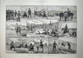 Original Old Antique Print Army Ta Volunteer Review 1882 Army Horses Siers Men