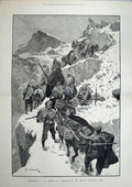 Old Antique Print Woodville 1882 Herzegovina Insurgents Crivoscie Snow 19th
