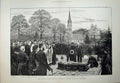 Old Antique Print 1882 Funeral Lord Cavendish Churchyard Chatsworth Art 19th