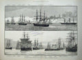 Antique Old Print 1882 Egypt British Fleet Ships Invincible Hector Superb 19th