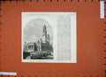 Original Old Antique Print 1882 George Clark Townhall Paisley Scotland Building