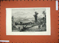 Original Old Antique Print 1882 Hamilton Palace Bothwell Mountains Country Art