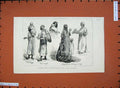 Old Antique Print 1882 Egypt Water Seller Fellah Beggar Cake Merchant Men 19th