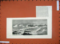 Old Antique Print 1882 Stormy Waters Peterhead Harbour Scotland Sea Art 19th