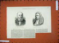 Original Old Antique Print 1882 James Edgcome Vice-Chancellor Sir Malins Men