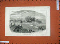 Original Old Antique Print 1882 Environs Columbo Trees Houses Cow Cart 19th