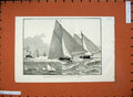 Original Old Antique Print 1882 Yachting Three-Tonner Race River Thames Sailing