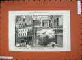 Original Old Antique Print 1882 London Ludgate Hill Broadway Newsvender'S Shop