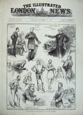 Original Old Antique Print 1882 Cloture Debate House Commons Government 19th