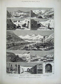 Old Antique Print Tunis 1882 Valley Adeji Mountains Djuama Girl Costume 19th