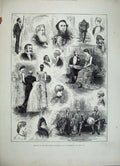 Original Old Antique Print 1882 Lord Mayor London Ball Guildhall Men Women 19th
