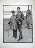 Original Old Antique Print 1882 Chelsea Embankment Siers Army Man Children 19th