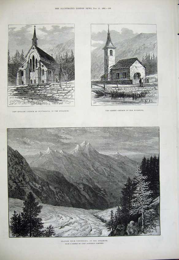 Antique Old Print 1882 Winter Fashion Swan Edgar Piccadilly Engadine Hill 19th