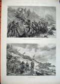 Old Antique Print 1882 Floods Tyrol Austrain Riflemen Railway Linz Army 19th