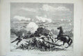 Original Old Antique Print War Egypt 1882 View Action Horse Siers Battle 19th
