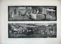 Original Old Antique Print 1882 Fresco Paintings Pompeii Battle Fine Art 19th
